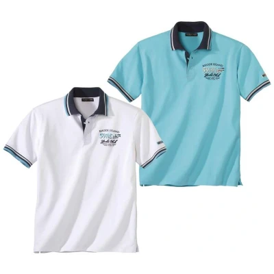 Afbeelding van ATLAS FOR MEN Set van 2 herenpoloshirts Korte mouwen Verkrijgbaar in grote maten M tot 5XL L