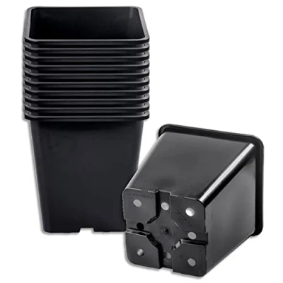 Afbeelding van Wohnkult 10 x plantenpot 11 L zwart 25x25x26cm bloempot plantenpotten