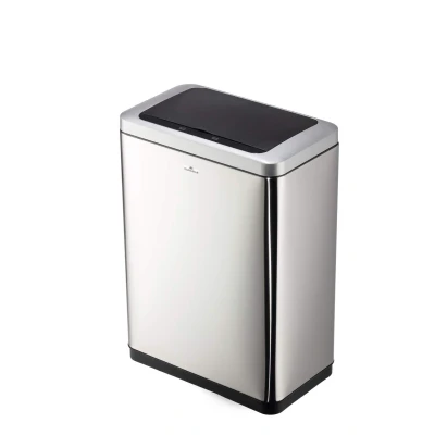 Afbeelding van Durable NO TOUCH DUO 342423 Afvalbak 40 l (b x h d) 460 650 270 mm Zilver Met automatische deksel 1 stuk(s)