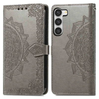 Afbeelding van Samsung Galaxy S23 Plus Hoesje Kunstleder iMoshion Bookcase Grijs Telefoonhoesje