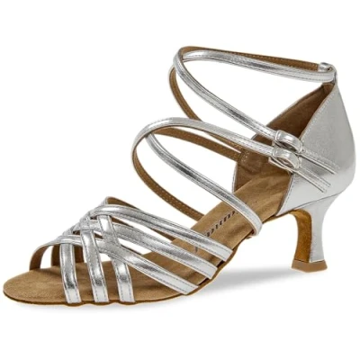 Afbeelding van Dansschoenen Dames Diamant 108 077 013 Bruidsschoenen Latin Hak 5 cm Bruiloft Hakken Suede Zool Maat 37,5