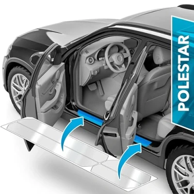 Afbeelding van uProtect Auto Instaplijstbescherming voor Polestar 2 I 2020 2024 beschermfolie, autodeur, accessoires, sierlijsten, lakbeschermingsfolie, transparant