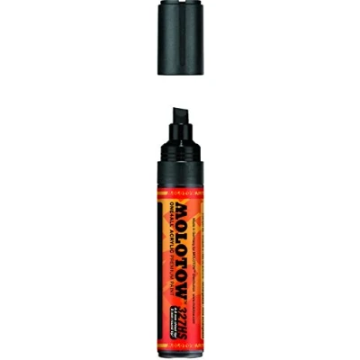 Afbeelding van Molotow 327HS Signal Black Zwarte acryl marker Chisel tip 4 8mm Kleur zwart