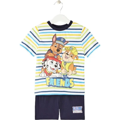 Afbeelding van Paw Patrol Nickelodeon Short Pyjama met streepjes. Maat 128 cm / 8 jaar