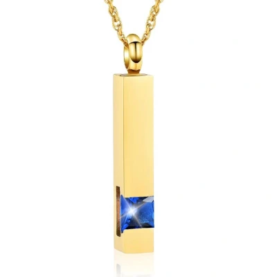 Afbeelding van Luxe Ashanger Met Ketting Assieraad Goudkleurig Blauwe Steen As Gedenksieraad Urn Incl. vuller
