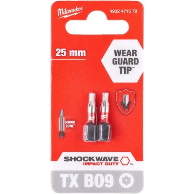 Afbeelding van Milwaukee Accessoires SchroefBIT ShW TX BO9 25mm 2pc 4932471579