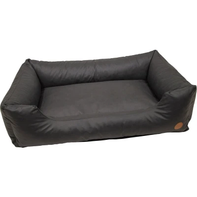 Afbeelding van Jack and Vanilla Timeless Classy Sofa Hondenmand Kunstleer Zwart Maat XL: 120x82x27 cm