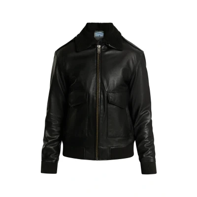 Afbeelding van DREIMASTER vintage heren leren jas M / Zwart 100% Geitenleer
