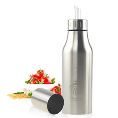 Afbeelding van Olie Dispenser Lekvrije Roestvrij Staal Pot Fles Olijfolie of Azijn Saus Keukengerei Novata (750 ml)