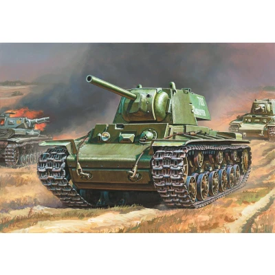 Afbeelding van Zvezda Soviet Heavy Tank Kv 1 (Zve6141) modelbouwsets, hobbybouwspeelgoed voor kinderen, modelverf en accessoires