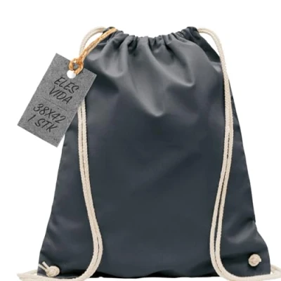 Afbeelding van katoenen sporttas 1 stuk 38 x 42 cm rugzak stoffen tas tas, jute OEKO TEX® geteste dames &amp; heren, kinder gymtas voor schilderen in antraciet