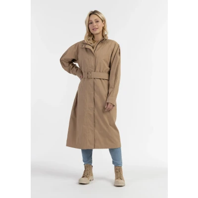 Afbeelding van DREIMASTER Vintage Dames Licht Katoenen Jas L / Donker beige 68% Katoen 26% Polyester 6% Nylon