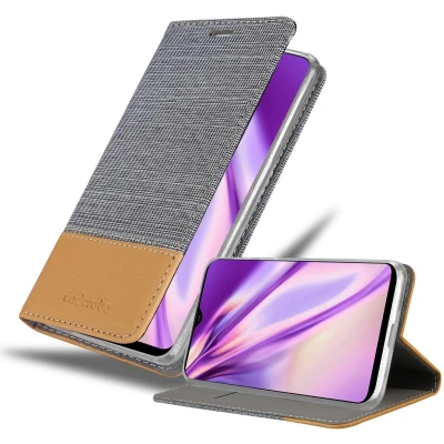 Afbeelding van Cadorabo Hoesje geschikt voor Samsung Galaxy A50 4G / A50s A30s in LICHTGRIJS BRUIN Beschermhoes met magnetische sluiting, standfunctie en kaartvakje Book Case Cover Etui