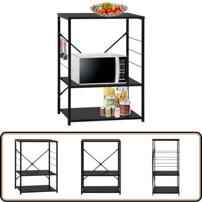 Afbeelding van vidaXL Magnetronkast 60x39,6x79,5 cm bewerkt hout zwart