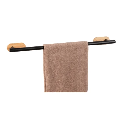 Afbeelding van Wenko Orea Turbo Loc Bamboo handdoekhouder uno zwart mat