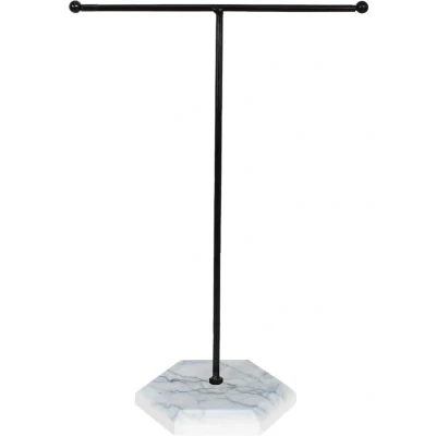 Afbeelding van Metalen Sieradenstandaard T bar Sieradenhouder Wit Halskettingstandaard Oorbelhouder Sieradenboom Sieradenorganizer Sieradenopslag Armbanden Oorbellen Ringen Kettingen