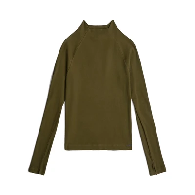 Afbeelding van G STAR MOCK Longsleeve, Dames, Maat: Large, Dark olive