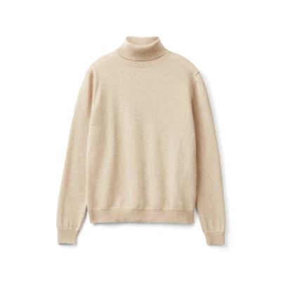 Afbeelding van United Colors of Benetton Merino Turtleneck Strickpullover Trui, Dames, Maat: 38, Beige