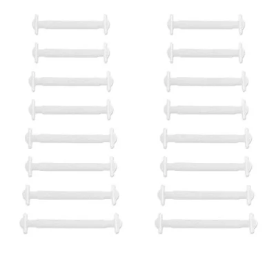 Afbeelding van INMAKER veters zonder strikken, voor kinderen en volwassenen, siliconen platte trainers, elastische schoenband hardloopschoenen, schoenveters, wit, 16 Stücke für Jugend&amp;Erwachsene