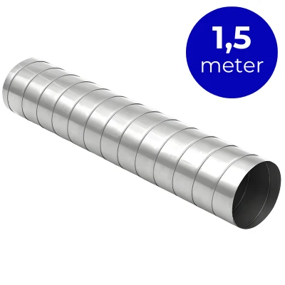 Afbeelding van Filterfabriek Huismerk Spirobuis dia 150mm lengte 1,5 meter rond gegalvaniseerd