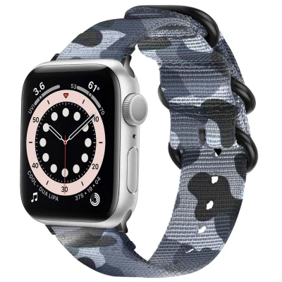 Afbeelding van Apple Watch bandje Nylon Donkergrijs Geschikt voor Series 1/2/3/4/5/6/7/8/9/10/SE 38/40/41 mm / 10