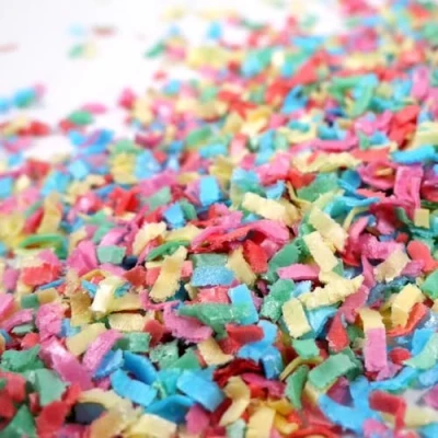 Afbeelding van Streuselheld Rainbow eetpapiervlokken, 10 g strooisel voor het decoreren en versieren van alle soorten gebak, zoals taarten, cake, koekjes, suikerstrooisel
