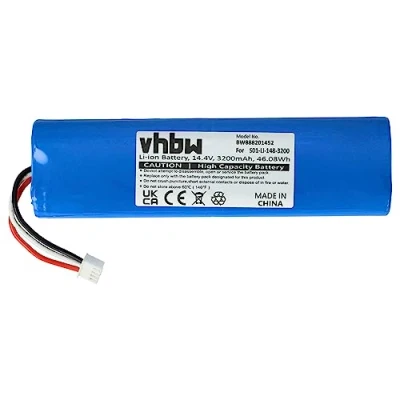 Afbeelding van vhbw Batterijvervanging voor Ecovacs S01 Li 148 3200 stofzuiger Home Cleaner Robot (3200mAh, 14,4V, Ion)