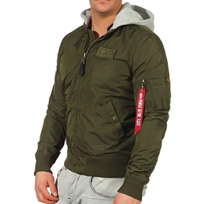 Afbeelding van Alpha Industries MA1 TT HOOD Bomberjacks, Heren, Maat: Large, Dark green