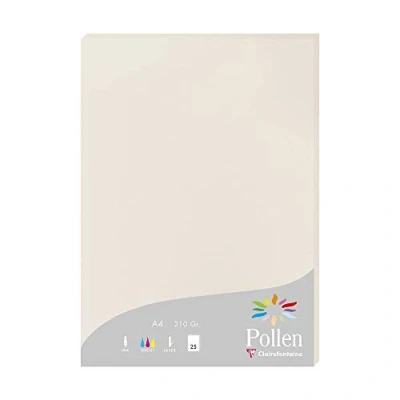 Afbeelding van Clairefontaine Ref 24268C Stuifmeel gekleurd papier (Pack van 25 vellen) A4 (210 x 297mm), 210gsm papier, inkjet en laserprinter compatibel, zuurvrij parelgrijs