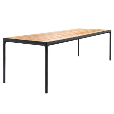 Afbeelding van Tuintafel Houe Four Table Bamboo Black 90x270 cm