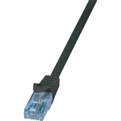 Afbeelding van CAT6a U/UTP zwart 0.25M CCA Netwerkkabel Computerkabel Kabel