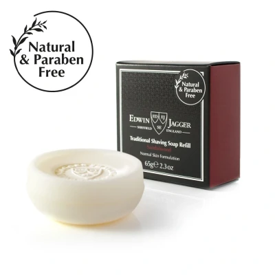 Afbeelding van Edwin Jagger Scheerzeep Soaps &amp; Creams Sandalwood Traditional Shaving Soap Refill 65gr Voor Mannen