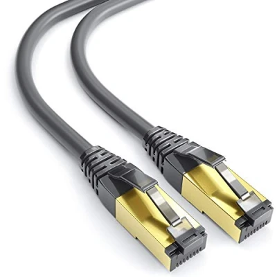 Afbeelding van mumbi LAN kabel 2m CAT 8 netwerkkabel afgeschermd F/FTP CAT8 ethernetkabel patchkabel RJ45 2 meter, zwart