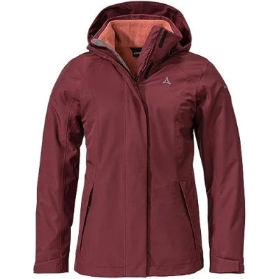 Afbeelding van Schöffel Dames 3 in 1 Jacket Partinello L, Dark Burgundy, 40