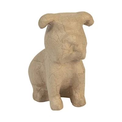 Afbeelding van Décopatch Ref SA226C Zittende Bulldog Papier Maché Object om te versieren 15 x 9,5 16cm Versier met Papers &amp; PaperPatch Lijm, Glitter, Verf