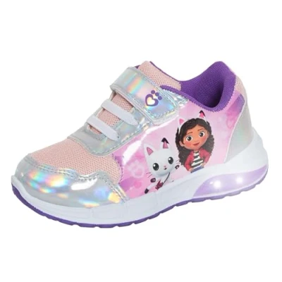 Afbeelding van Gabby&#039;s Dollhouse Light Up Trainers voor meisjes, gemakkelijk vast te maken sportschoen met knipperende LED verlichting sneakers, Meerkleurig, 8 UK Child