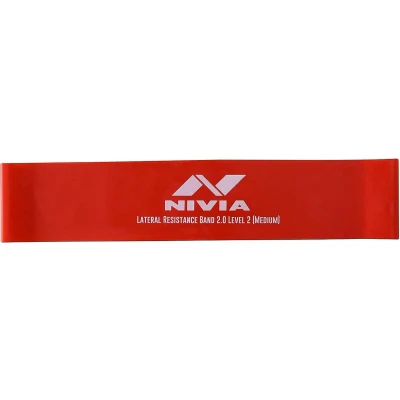 Afbeelding van Nivia Lateral 2.0 weerstandsbanden/oefenbanden voor stretching en zware trainingen, thuis in de sportschool, weerstandsbanden mannen vrouwen, thuisfitness training, (1 stuks, rood niveau 2)