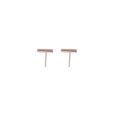 Afbeelding van 24/7 Jewelry Collection Bar Minimalistische Ronde Oorknopjes Rosé Goudkleurig