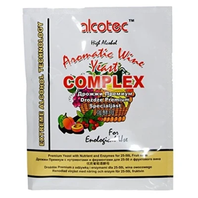 Afbeelding van Alcotec Wijngist Universeel 40g AROMATISCHE Wijn COMPLEX Gist + Voedingsmiddel Enzymen Home Brew Gist, Maken Homebrew, Wijnmeter …