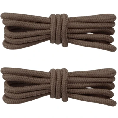 Afbeelding van Fako Fashion® Schoenveters Veters Rond Gevlochten 5mm 100cm 1 Paar 2 Stuks Bruin