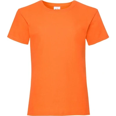 Afbeelding van Fruit Of The Loom Meisjes Kinderen Valewewight T shirt met korte mouwen (Oranje)