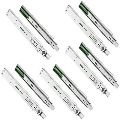 Afbeelding van GTV H45 Schuifladenrails 45,3 x 600 mm Sterk verzinkt staal Soft Close railsysteem Telescopische rail kogelgeleiding Belastbaar tot 30 kg 5 set = 10 stuks
