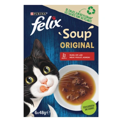 Afbeelding van Felix Soup Farm Selectie Kattenvoer Rund Kip Lam 6x48 g