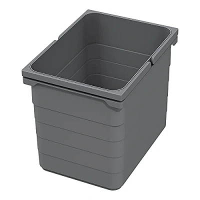 Afbeelding van eins2vier Afvalbak Hoogte: 250 mm Inhoud 15 liter 306 x 230 donkergrijs 5078,90 Afvalscheidingssysteem Compostvat van SOTECH