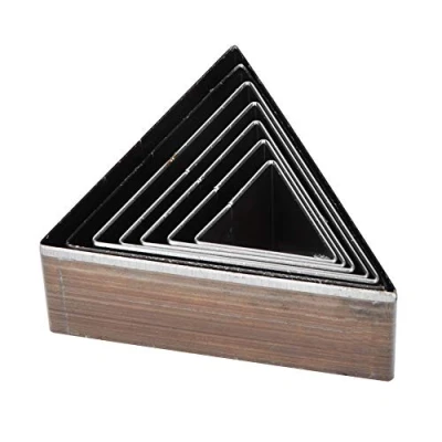 Afbeelding van 7 stuks lederen stansvorm 20 50 mm een holle driehoekige vorm DIY handwerk gereedschap voor riem tas portemonnee maken