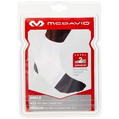Afbeelding van McDavid Enkel /enkelbeschermer Dual Strap Ankle Support, maat M, wit