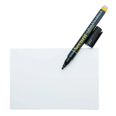 Afbeelding van SECURIT Krijtbordbord DIN A6, wit, set van 20, plastic, 14,8 x 10,5 0,2 cm