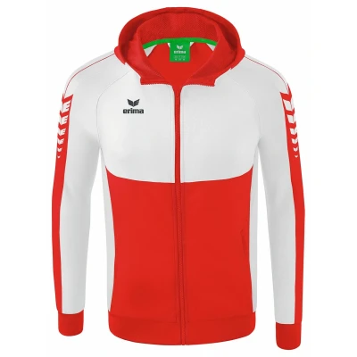 Afbeelding van Six Wings trainingsjack met capuchon rood/wit / M