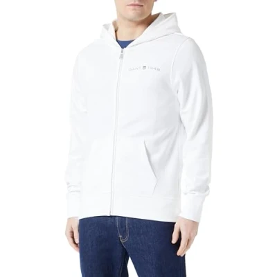 Afbeelding van GANT Printed Graphic FULL ZIP Hoodie Sweater met rits, Heren, Maat: XL, Offwhite