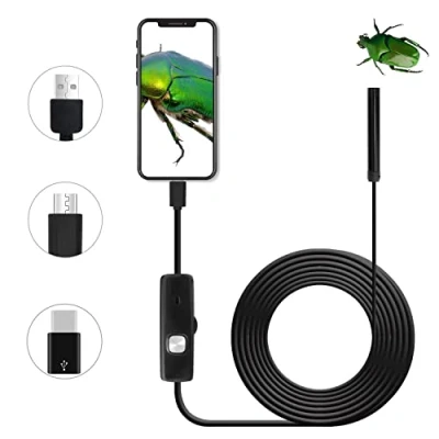 Afbeelding van QiCheng&amp;LYS USB Android endoscoop 2,0 megapixel CMOS HD 2 in 1 waterdichte inspectiecamera stijve slangkabel voor smartphone tablet apparaat (1m)